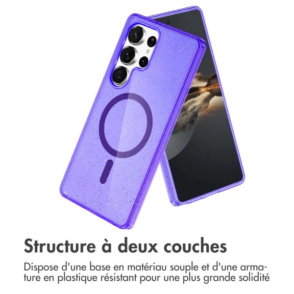 imoshion Coque Pailletée avec MagSafe Samsung Galaxy S24 Ultra - Paillettes Violet