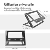 Accezz Origami Laptop Stand - Support pour ordinateur portable - Réglable et pliable - Universel - Gris foncé