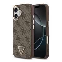 Guess Coque arrière en cuir avec logo Triangle classique et MagSafe Apple iPhone 17 - Marron
