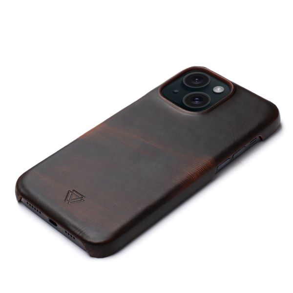 Wachikopa Coque Full Wrap iPhone 15 - Dark Brown