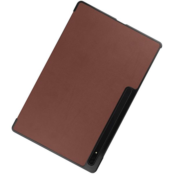 imoshion Coque tablette Trifold Samsung Galaxy Tab S8 Ultra - Brun