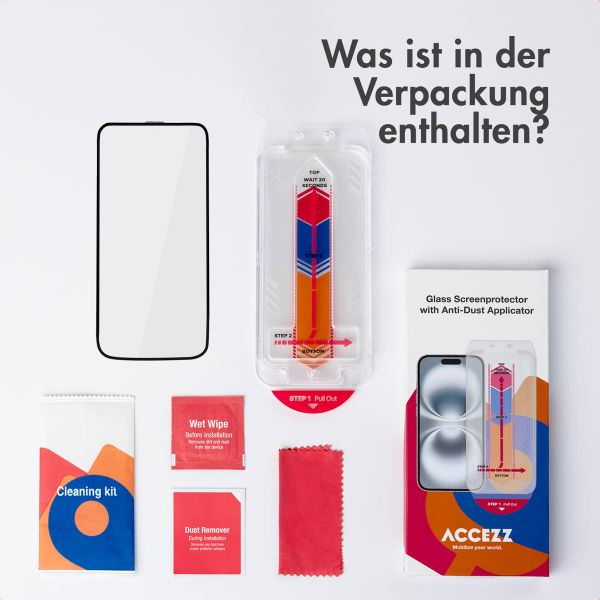 Accezz Protecteur d'écran en verre trempé + Applicateur Apple iPhone 15 Pro