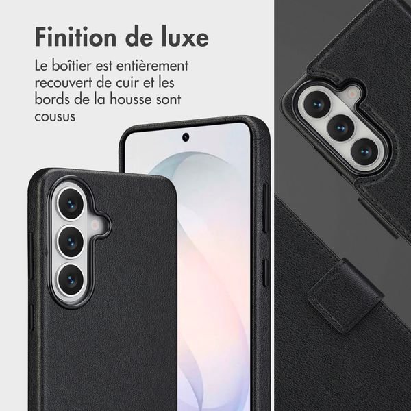 Accezz Étui de télephone portefeuille en cuir 2-en-1 avec MagSafe Samsung Galaxy S26 - Onyx Black