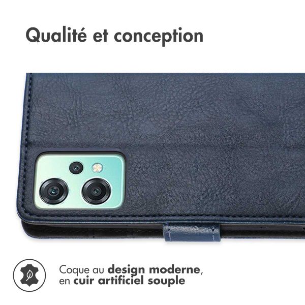 imoshion Étui de téléphone portefeuille Luxe OnePlus Nord CE 2 Lite 5G - Bleu foncé