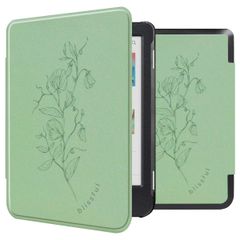 imoshion Design Slim Hard Sleepcover Kobo Clara Colour / Kobo Clara BW - Floral Green