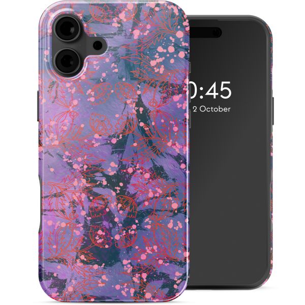 Selencia Coque arrière Vivid avec MagSafe Apple iPhone 16 - Fresh Paint Flower Orange