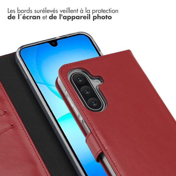 Selencia Étui portefeuille en cuir véritable Samsung Galaxy A17 - Rouge