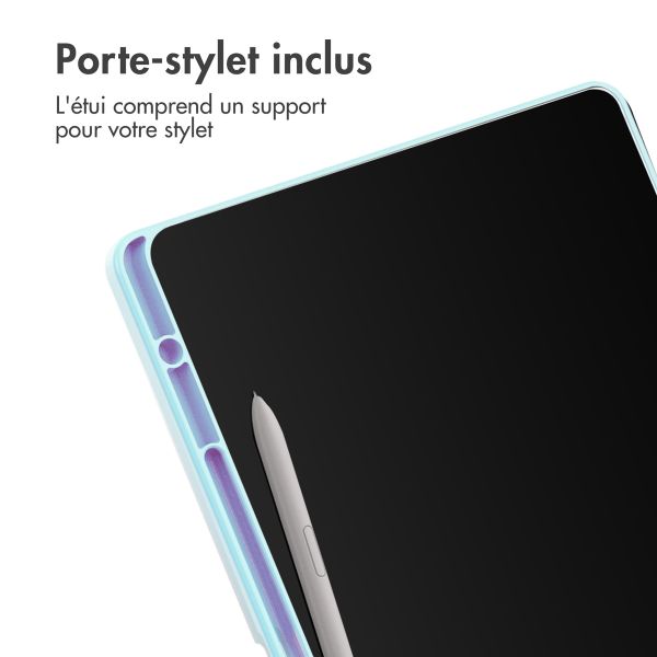 imoshion Coque tablette rigide Trifold Samsung Tab S10 Plus / Tab S9 FE Plus / Tab S9 Plus 12.4 pouces - Bleu clair