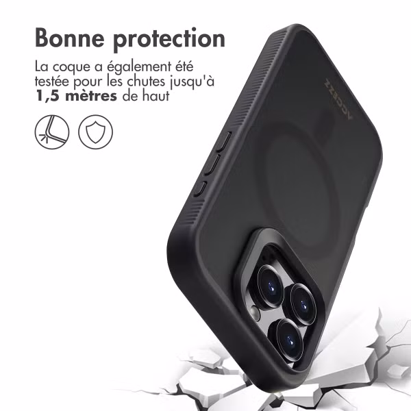 Accezz Coque Givrée Robuste avec MagSafe Apple iPhone 16 Pro - Noir