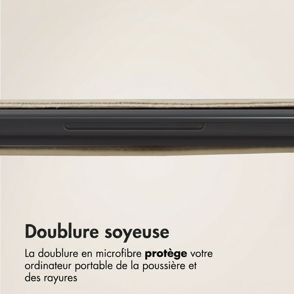 Accezz Leather Pochette ordinateur le Apple MacBook 15 pouces - Beige