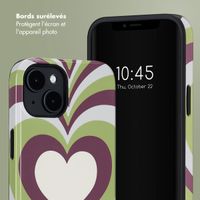 Selencia Coque arrière Vivid avec MagSafe Apple iPhone 14 - Double Hearts Plum Fern