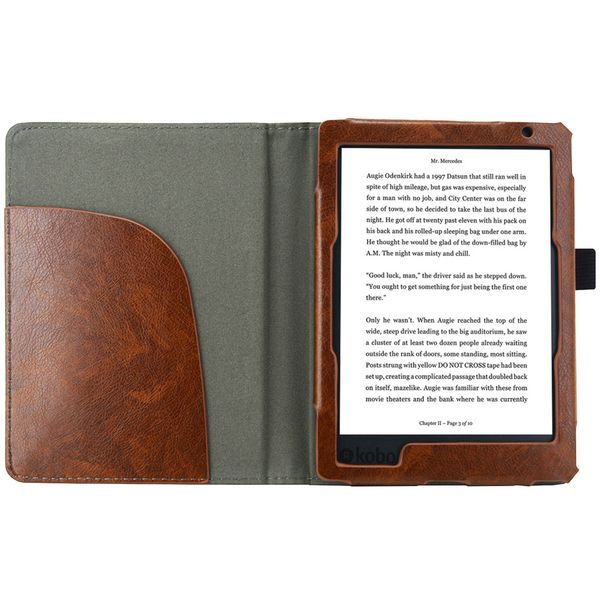 imoshion Etui portefeuille Luxe unie Kobo Aura Edition 2 - Marron