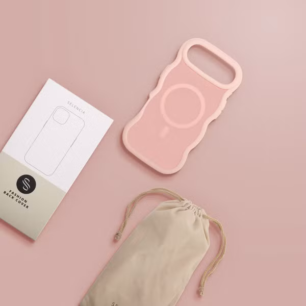 Selencia Coque arrière Wavy avec MagSafe Apple iPhone Air - Soft Pink