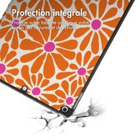 imoshion Coque tablette Design Trifold Apple iPad 9 (2021) 10.2 pouces / iPad 8 (2020) 10.2 pouces / iPad 7 (2019) 10.2 pouces - Orange Flower Connect
