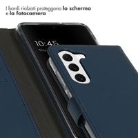 Selencia Étui portefeuille en cuir véritable Samsung Galaxy S23 - Bleu