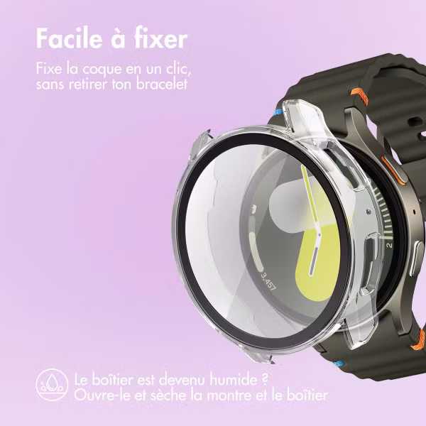 imoshion Coque rigide à couverture complète Samsung Galaxy Watch 7 - 40 mm - Transparent