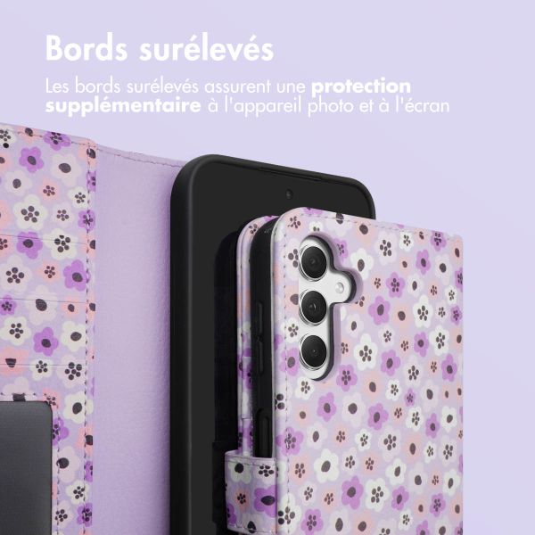 imoshion ﻿Étui de téléphone portefeuille Design Samsung Galaxy A54 (5G) - Purple Flowers