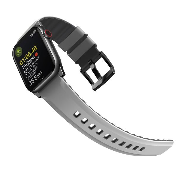 Uniq Bracelet Linus en silicone AiroSoft™ Apple Watch Series 1 á 10 / SE / Ultra (2) (44/45/46/49 mm) - Gris Craie