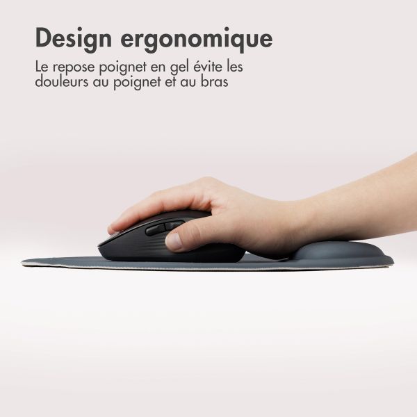 imoshion Tapis de souris ergonomique - Tapis de souris avec repose-poignet - 30 x 25 cm - Bleu seal