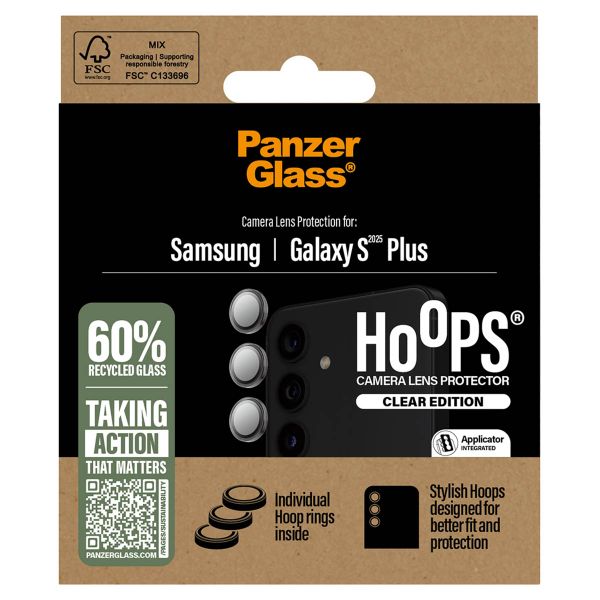 PanzerGlass Protection Caméra Hoop Optic Rings Samsung Galaxy S25 Plus - Transparent