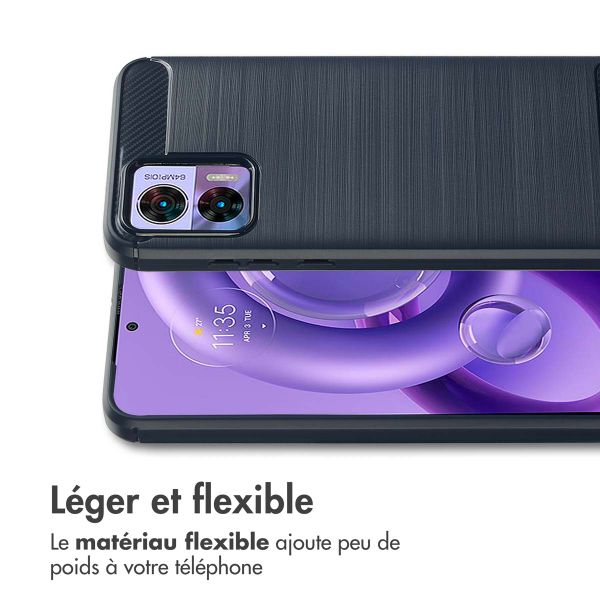 imoshion Coque Brushed Motorola Edge 30 Neo - Bleu foncé