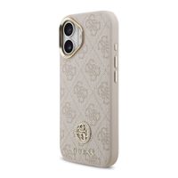 Guess Coque arrière en cuir avec logo Strass classique et MagSafe Apple iPhone 17 - Rose