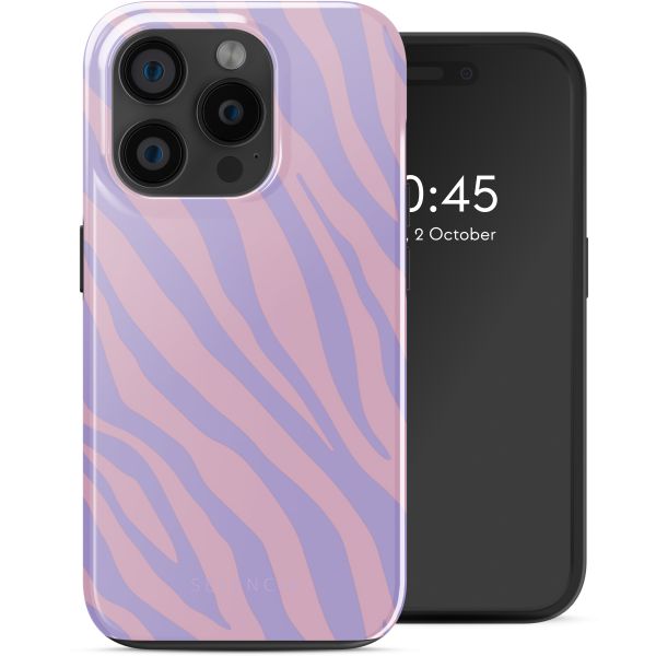 Selencia Coque arrière Vivid Tough avec MagSafe iPhone 15 Pro - Zebra Light Pink Lilac