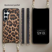 Selencia Coque de télephone Nova avec cordon et porte-cartes Samsung Galaxy S24 Plus / S25 Plus - Leopard