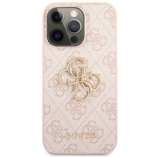 Guess Coque 4G Metal Logo Backcover iPhone 13 - Rose / Dorée