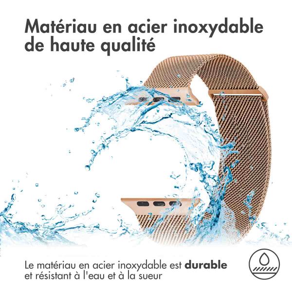 imoshion Bracelet magnétique milanais Apple Watch Series 1 - 9 / SE (38/40/41 mm) | Series 10 / 11 (42 mm) - Taille M - Rose Doré
