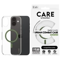 CARE by PanzerGlass Coque Urban Combat MagSafe iPhone 16 Plus - Transparent / Vert