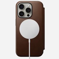 Nomad Étui de télephone portefeuille Modern Leather Folio Apple iPhone 15 Pro - Marron