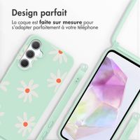 imoshion Coque design en silicone avec cordon Samsung Galaxy A35 - Green Flower Distance