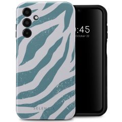 Selencia Coque arrière Vivid Samsung Galaxy A15 (5G/4G) - Colorful Zebra Pine Blue