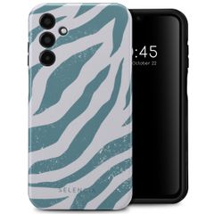 Selencia Coque arrière Vivid Tough Samsung Galaxy A15 (5G/4G) - Colorful Zebra Pine Blue