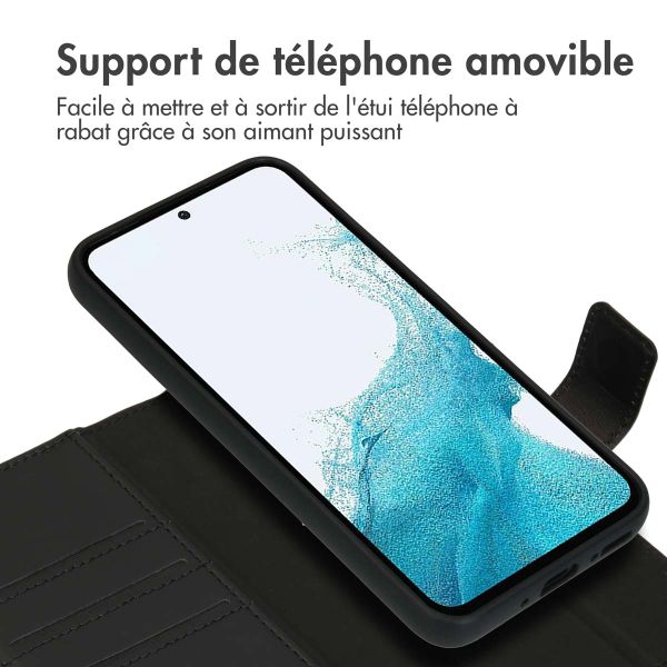 Accezz Étui de téléphone portefeuille en cuir de qualité supérieure 2 en 1 Samsung Galaxy A54 (4G) - Noir