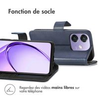 imoshion Étui de téléphone portefeuille Luxe Oppo A40 4G / Oppo A40M 4G / Oppo A60 5G - Bleu foncé