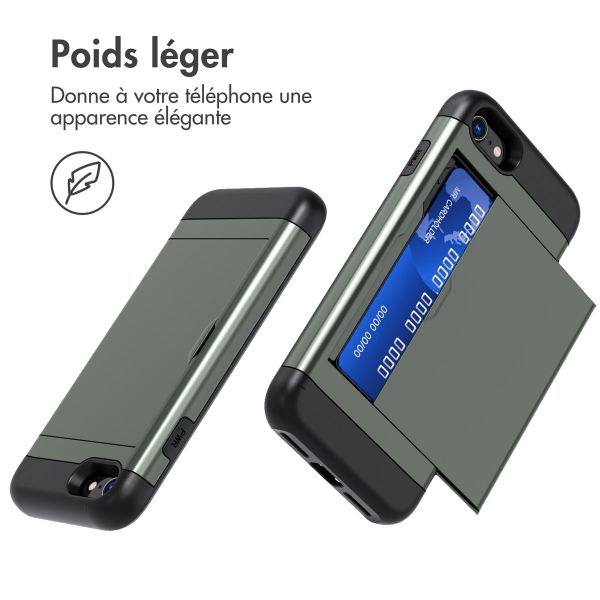 imoshion Coque arrière avec porte-cartes Apple iPhone SE (2022 / 2020) / 8 / 7 - Vert foncé