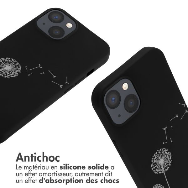 imoshion Coque design en silicone avec cordon Apple iPhone 13 - Dandelion Black