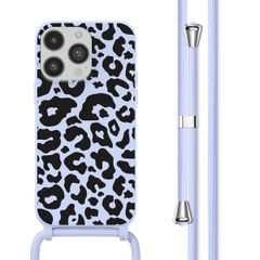 imoshion Coque design en silicone avec cordon Apple iPhone 14 Pro - Animal Lila