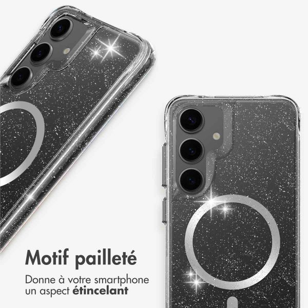 imoshion Coque Pailletée avec MagSafe Samsung Galaxy S25 Plus - Argent