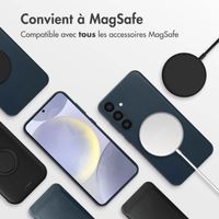 Accezz Coque arrière en cuir avec MagSafe Samsung Galaxy S24 Plus - Nightfall Blue