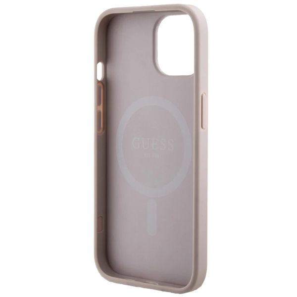 Guess Coque 4G Metal Logo MagSafe iPhone 15 - Rose