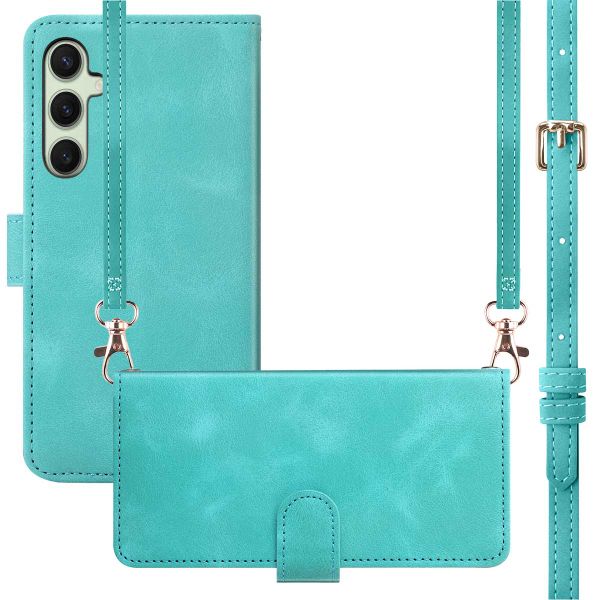 imoshion Etui de téléphone portefeuille avec cordon Samsung Galaxy S25 Plus - Turquoise