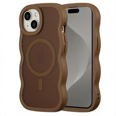 Selencia Coque arrière Wavy avec MagSafe Apple iPhone 15 - Mocha Brown