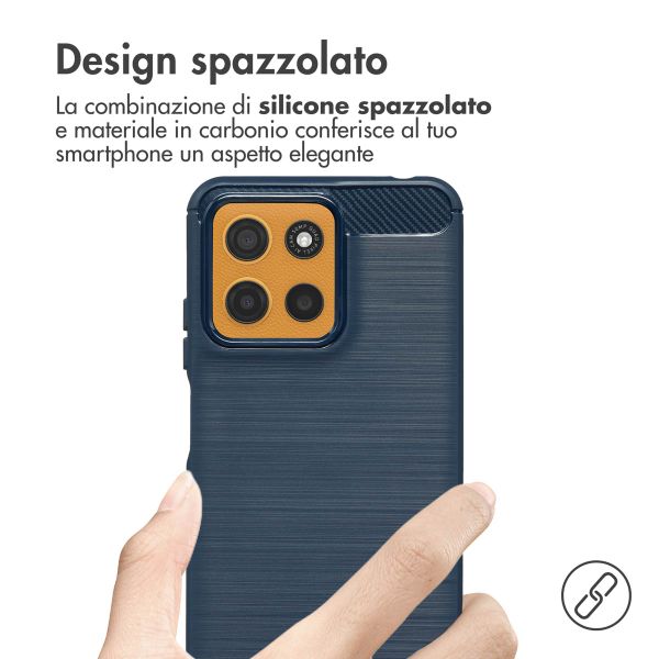 imoshion Coque Brushed Motorola Moto G15 / G15 Power - Bleu foncé