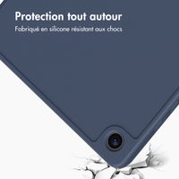 Accezz Étui de téléphone portefeuille Smart Silicone Samsung Galaxy Tab A9 Plus - Bleu foncé