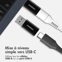 imoshion 2x Adaptateur USB-A 3.1 (mâle) vers USB-C (femelle) - OTG - Noir