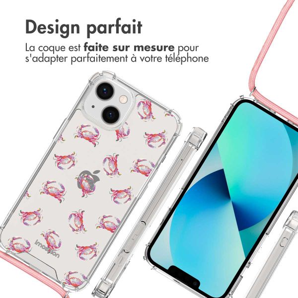 imoshion Coque Design avec cordon Apple iPhone 13 - Crab Watercolor