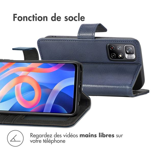 imoshion Étui de téléphone portefeuille Luxe Xiaomi Redmi Note 11 (4G) / Note 11S (4G) - Bleu foncé